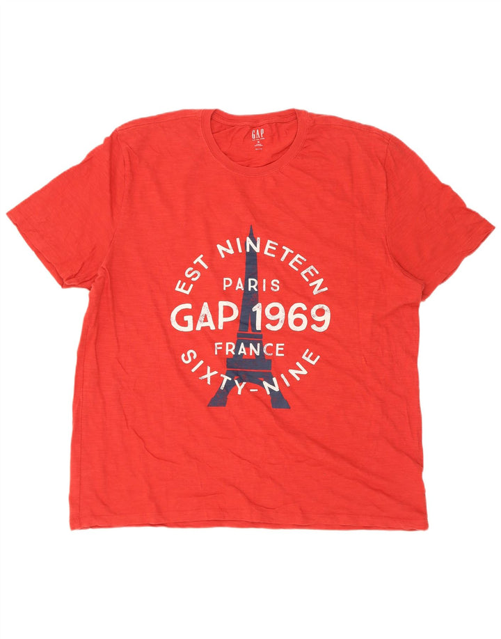 Мужская футболка с рисунком Gap XL, красная, хлопок