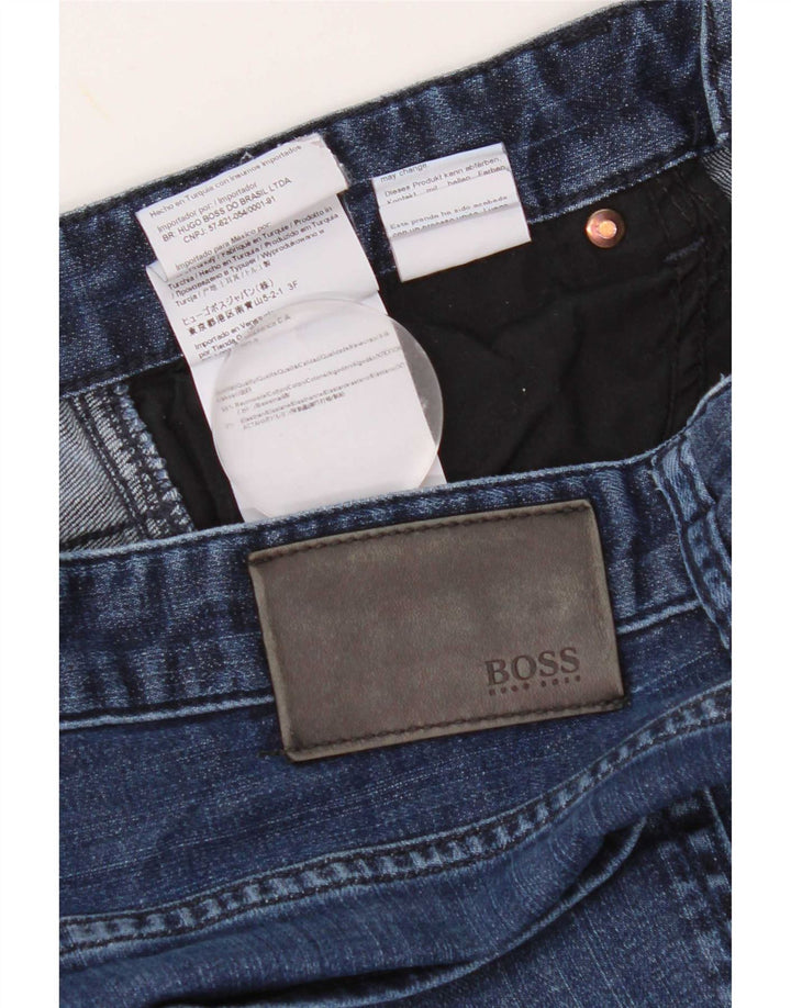 Мужские узкие джинсы Hugo Boss W33 L32 синие, хлопок