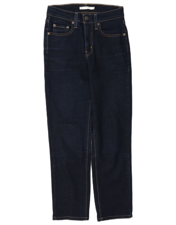 Женские прямые джинсы Levi's 724 с высокой посадкой W25 L28 Темно-синие хлопковые