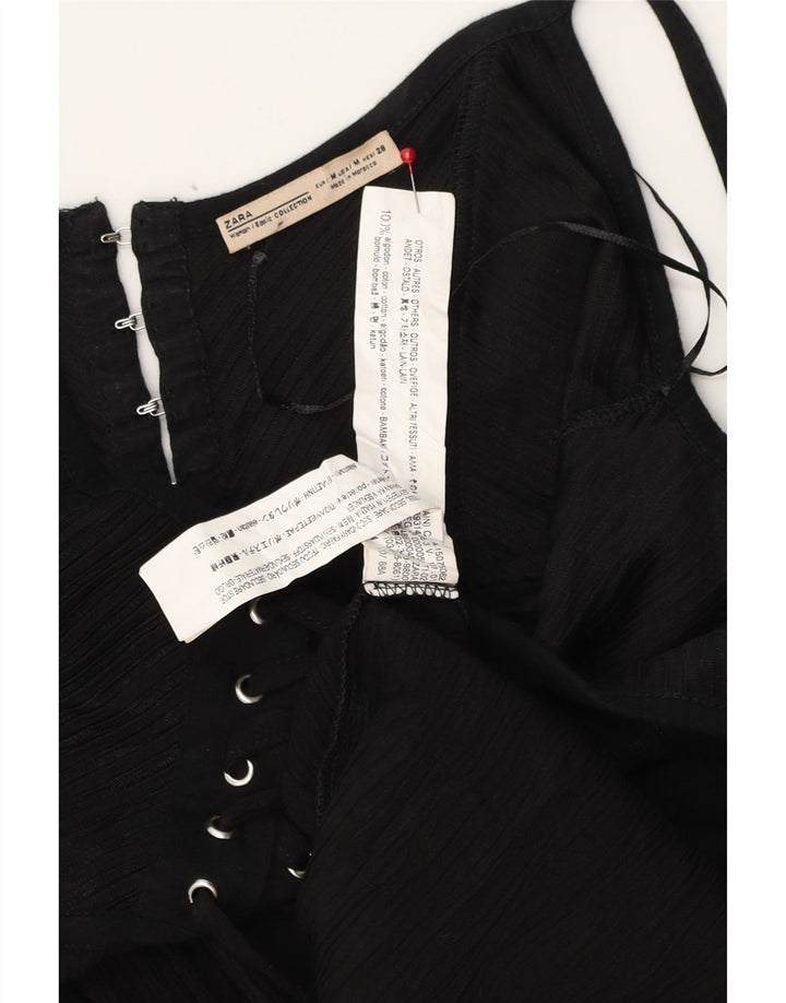 Женский сарафан макси Zara UK 12, средний черный, хлопок