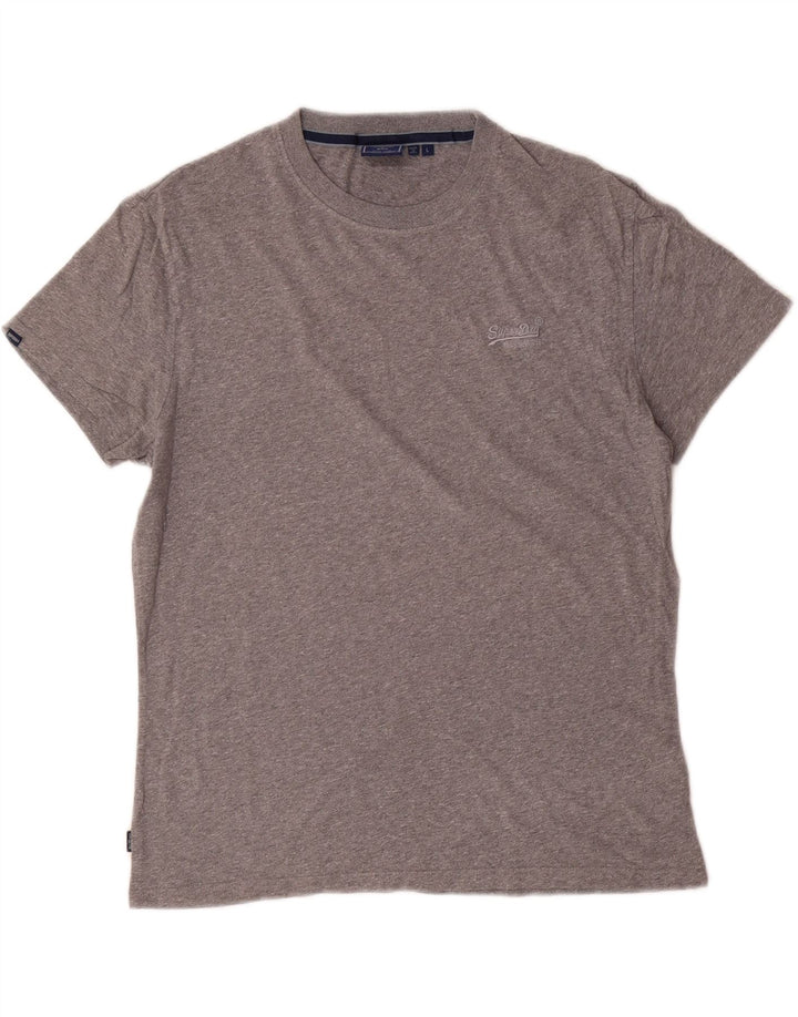 Женская футболка Superdry Top UK 16, большой серый хлопок с крапинками