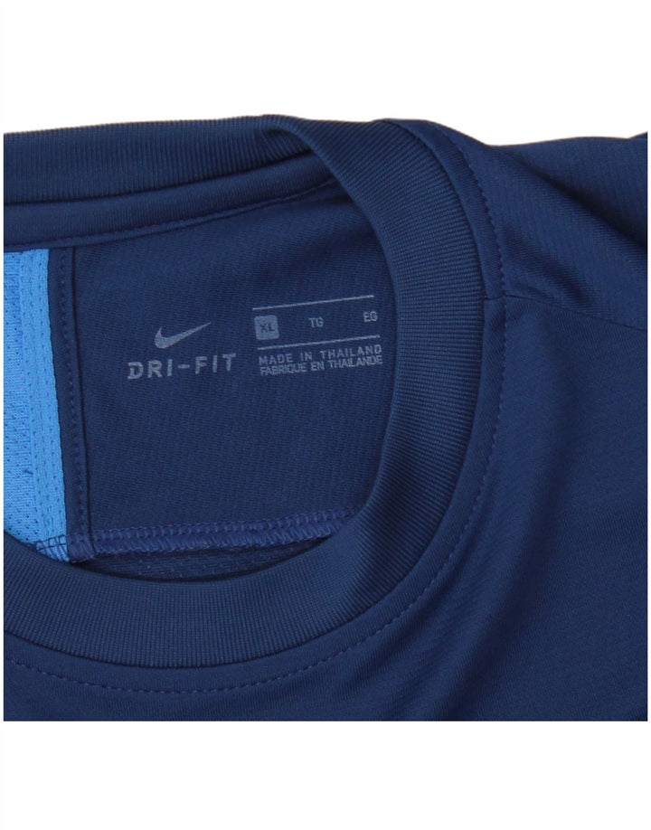 Мужская футболка Nike Dri Fit Top XL, синяя с цветными блоками