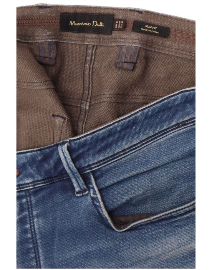 Мужские зауженные джинсы Massimo Dutti EU 44, большие W34 L32, синие
