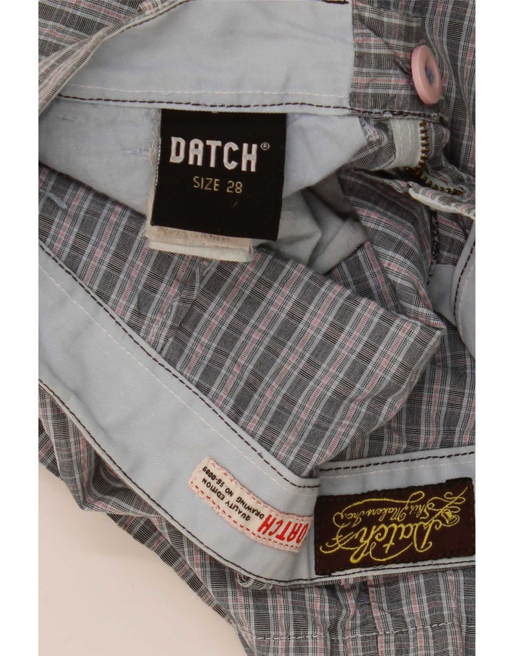 Мужские шорты чинос Datch W28, маленькие серые хлопковые шорты в клетку