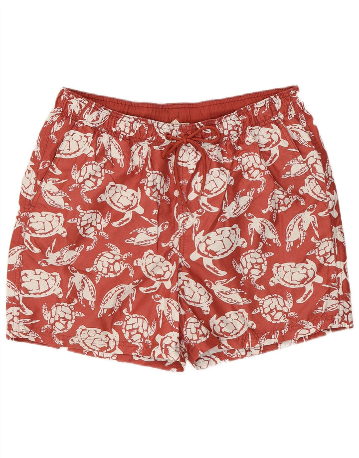 MARKS & SPENCER Mens Swimming Shorts Large Red Animal Print Polyester