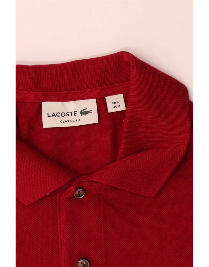 Мужская рубашка-поло классического кроя Lacoste, размер 4, средний красный хлопок, размер 4