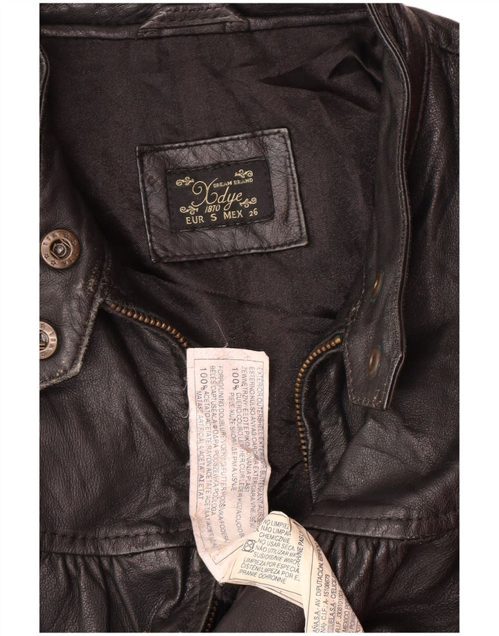 Женская кожаная куртка XDYE UK 10, маленькая черная кожаная байкерская куртка