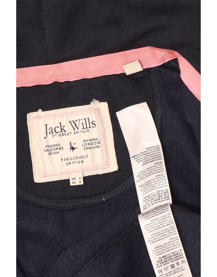 Женский свитер с капюшоном на молнии JACK WILLS UK 4 XS, темно-синий, хлопок
