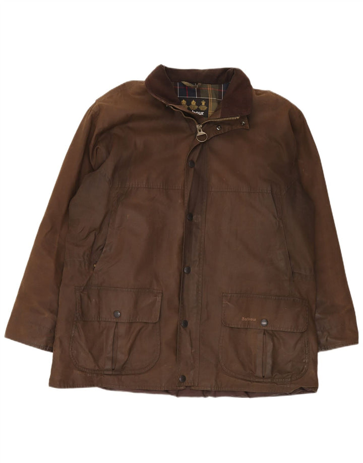 Мужская куртка свободного кроя из вощеного хлопка BARBOUR UK 42 XL, коричневый из полиуретана