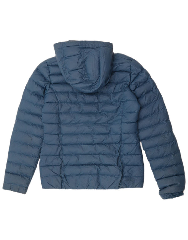 Adidas Womens Hooded Padded Jacket UK 10 Small Navy Blue Nylon