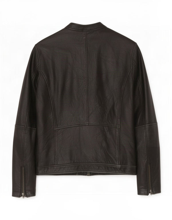 Мужская кожаная куртка цвета индиго Selected Homme UK 40, большая черная