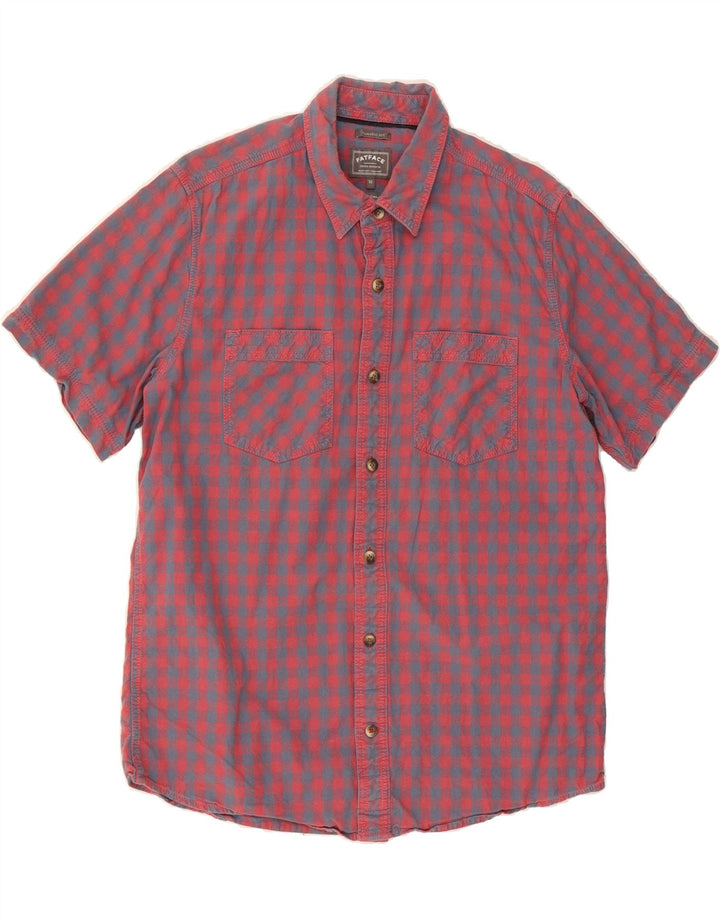 FAT FACE Mens Classic Fit Short Sleeve Shirt Medium Red Gingham Cotton Vintage Fat Face and Second-Hand Fat Face from Messina Hembry 