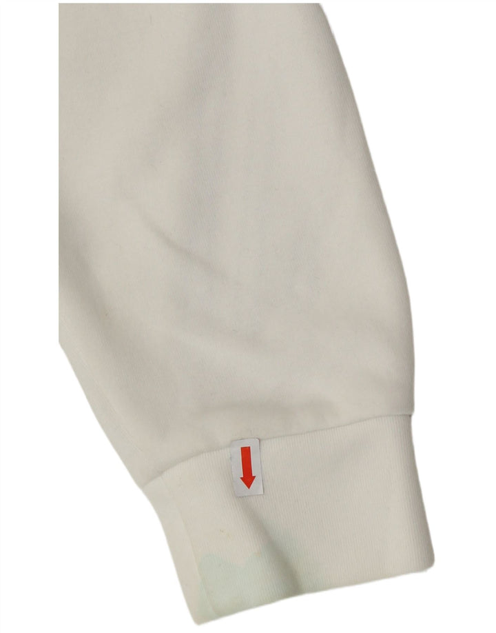 Женский свитер с капюшоном на молнии ADIDAS UK 4/6 XS, белый хлопок