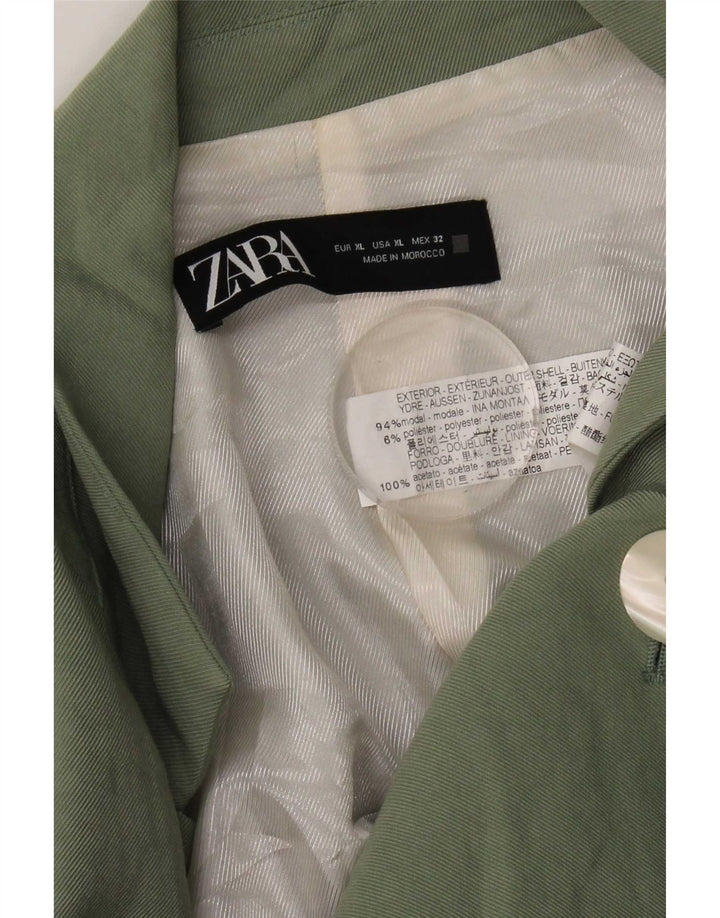 Женский пиджак на 1 пуговице Zara UK 18 XL, зеленый модал