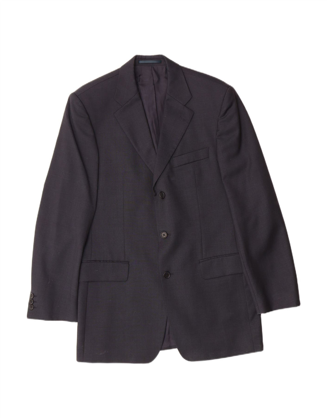 HUGO BOSS Mens 3 Button Blazer Jacket Size 94 Medium Navy Blue Virgin Wool