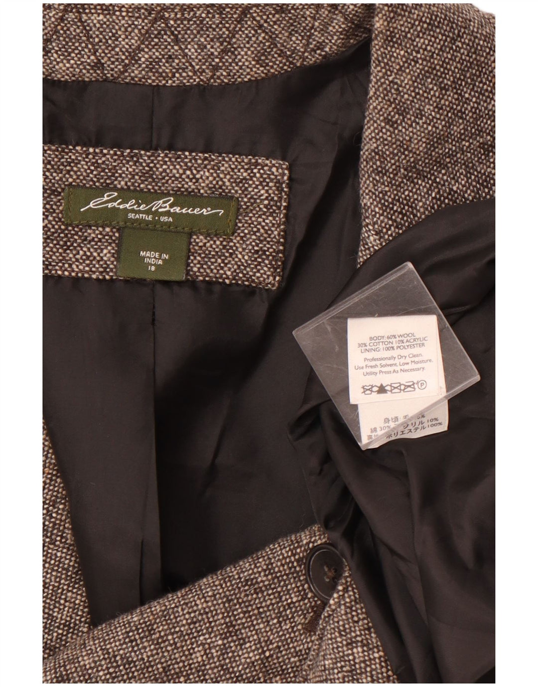 Женский пиджак на двух пуговицах EDDIE BAUER, США 18, размер 2XL, серая шерсть