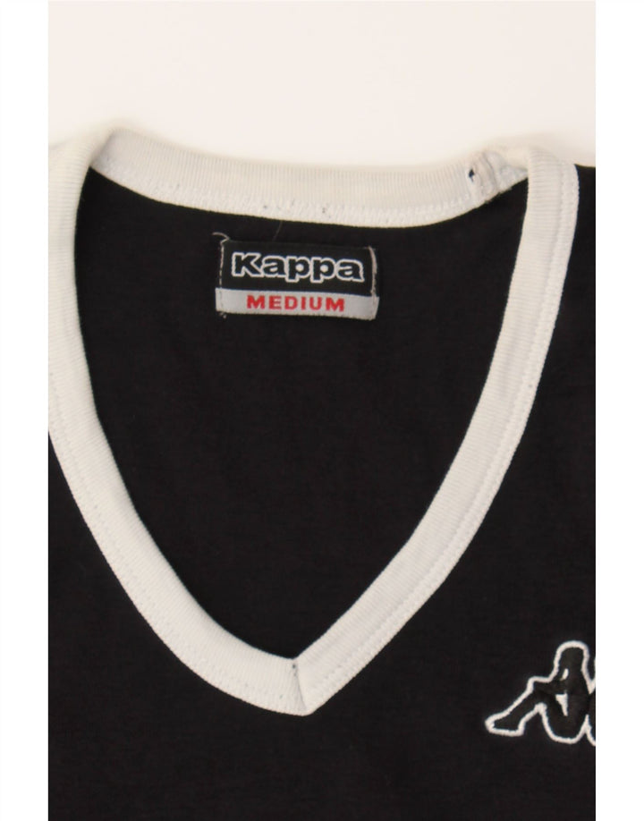 KAPPA Womens T-Shirt Top UK 12 Medium Black Cotton Vintage Kappa and Second-Hand Kappa from Messina Hembry 