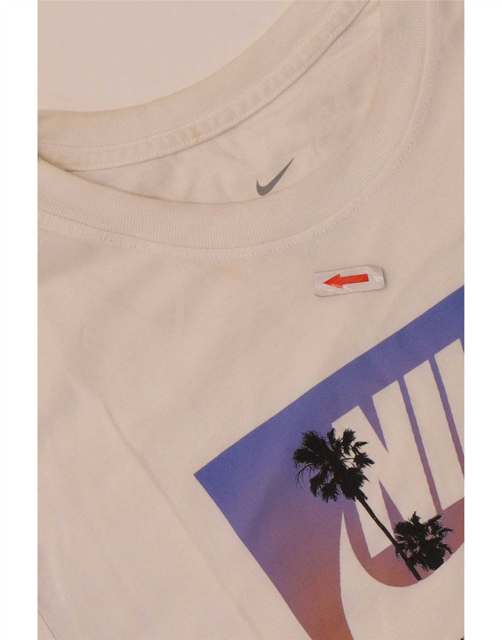 Мужская футболка с рисунком Nike, средний размер, белый хлопок