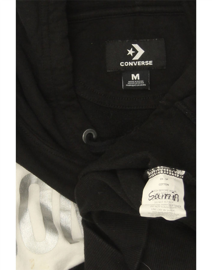 Мужской джемпер с капюшоном CONVERSE с рисунком, средний черный, хлопок с цветными блоками