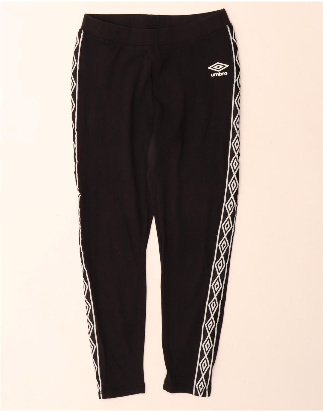 Женские леггинсы с рисунком Umbro UK 12, средний черный хлопок, черный цвет