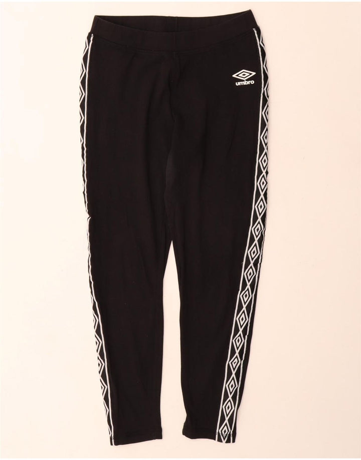Женские леггинсы с рисунком Umbro UK 12, средний черный хлопок, черный цвет