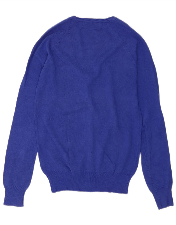 Женский кардиган Zara UK 12, хлопковый средний синий цвет