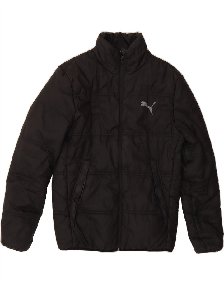 PUMA Mens Graphic Padded Jacket UK 36 Small Black Polyester Vintage Puma and Second-Hand Puma from Messina Hembry 