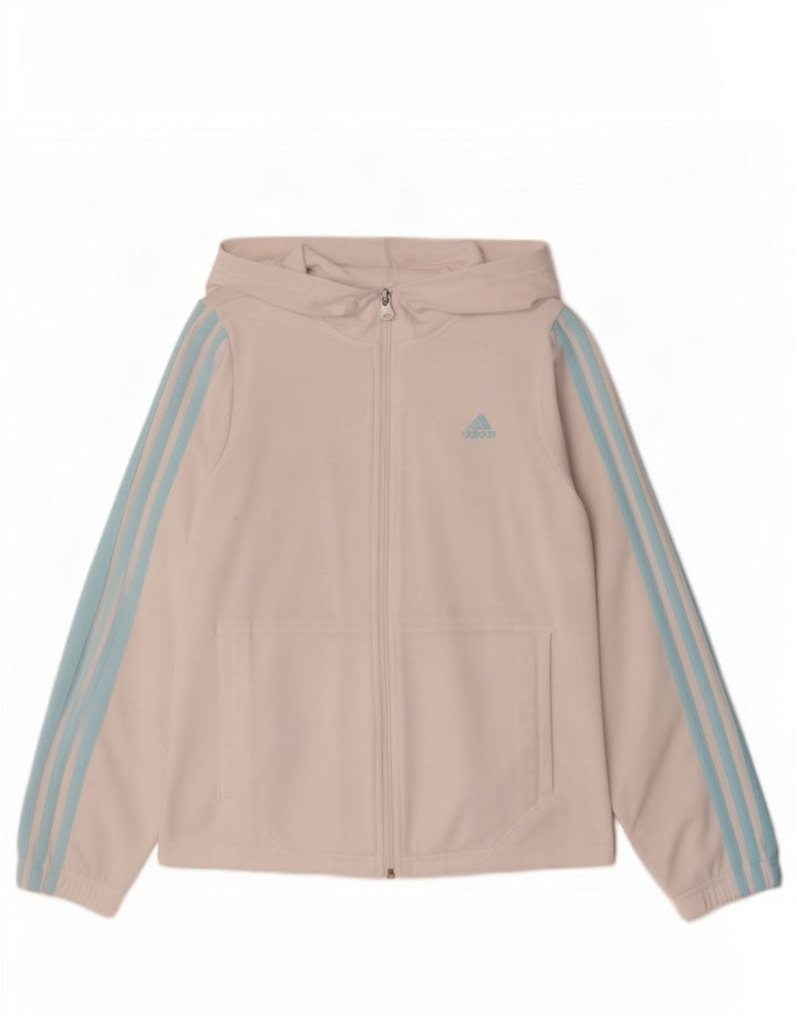 Женский свитер с капюшоном на молнии Adidas UK 12, средний белый полиэстер