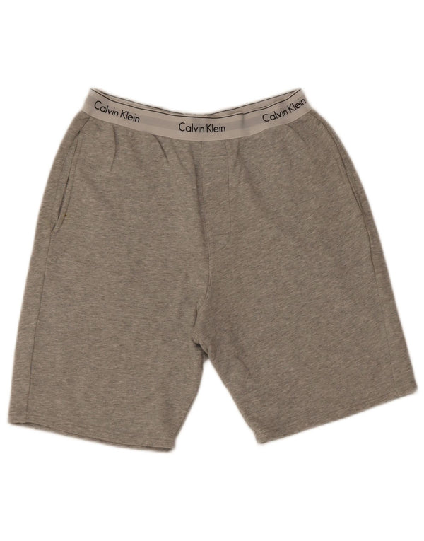 Мужские спортивные шорты с графическим рисунком Calvin Klein, хлопок среднего серого цвета с цветными блоками