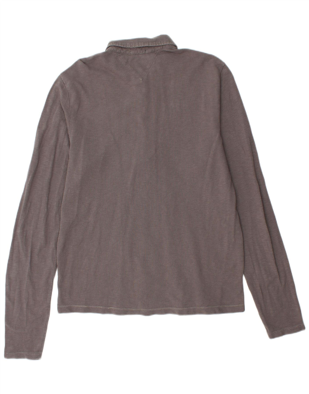 TOMMY HILFIGER Мужская рубашка-поло с длинным рукавом и рисунком, XL, серая