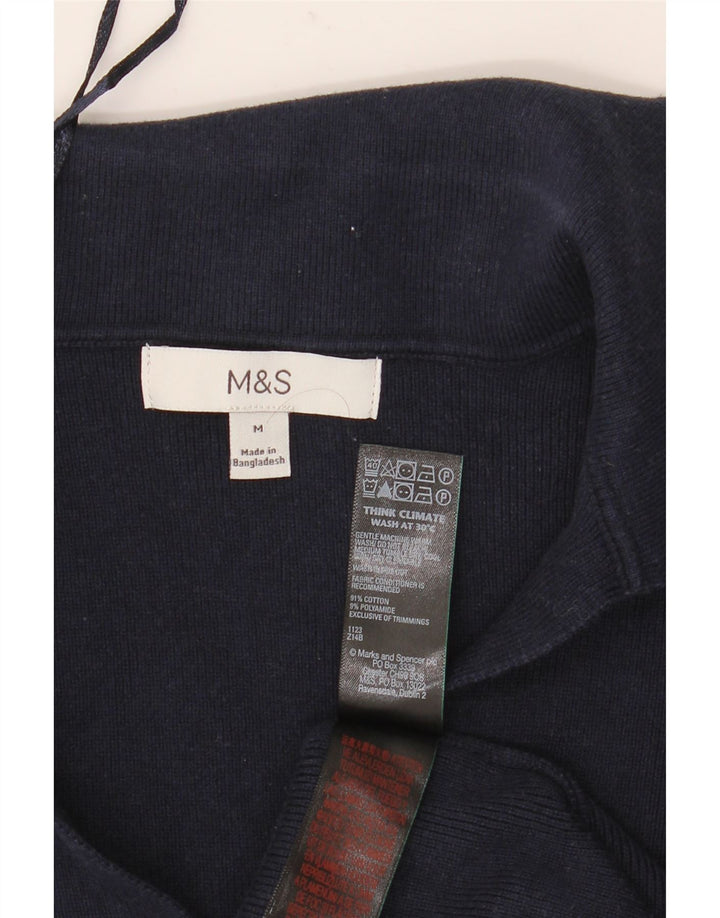 Женская рубашка-поло Marks & Spencer UK 12, средний темно-синий хлопок
