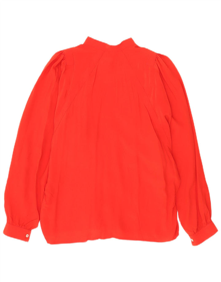 Винтажная женская блузка-рубашка IT 44, средний красный шелк