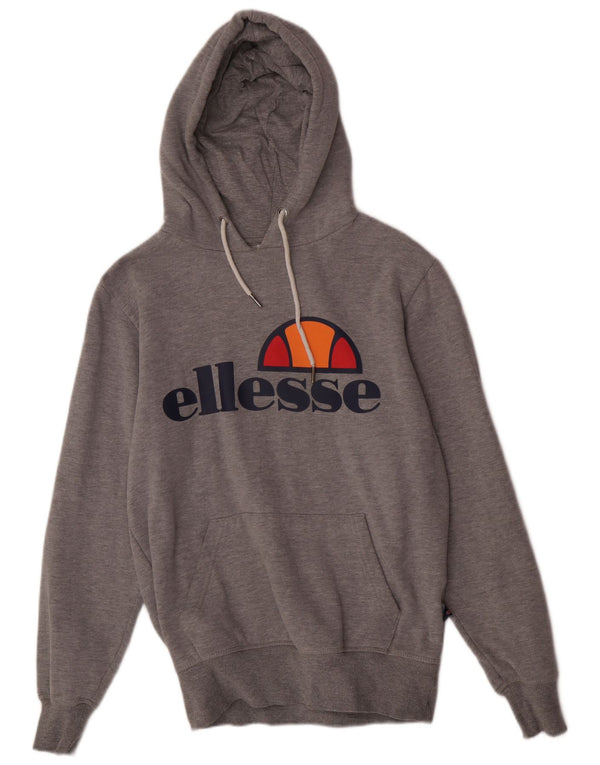 Мужской джемпер с капюшоном Ellesse стандартного кроя, маленький серый, хлопковый