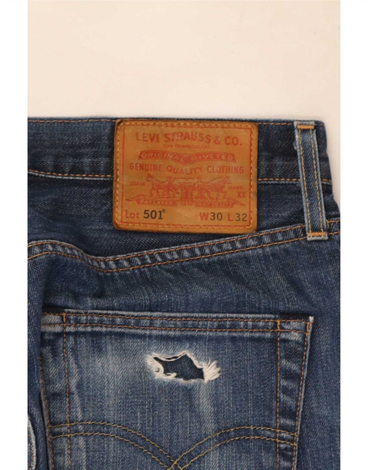 Мужские прямые джинсы Levi's 501 W30 L32 синие, хлопок