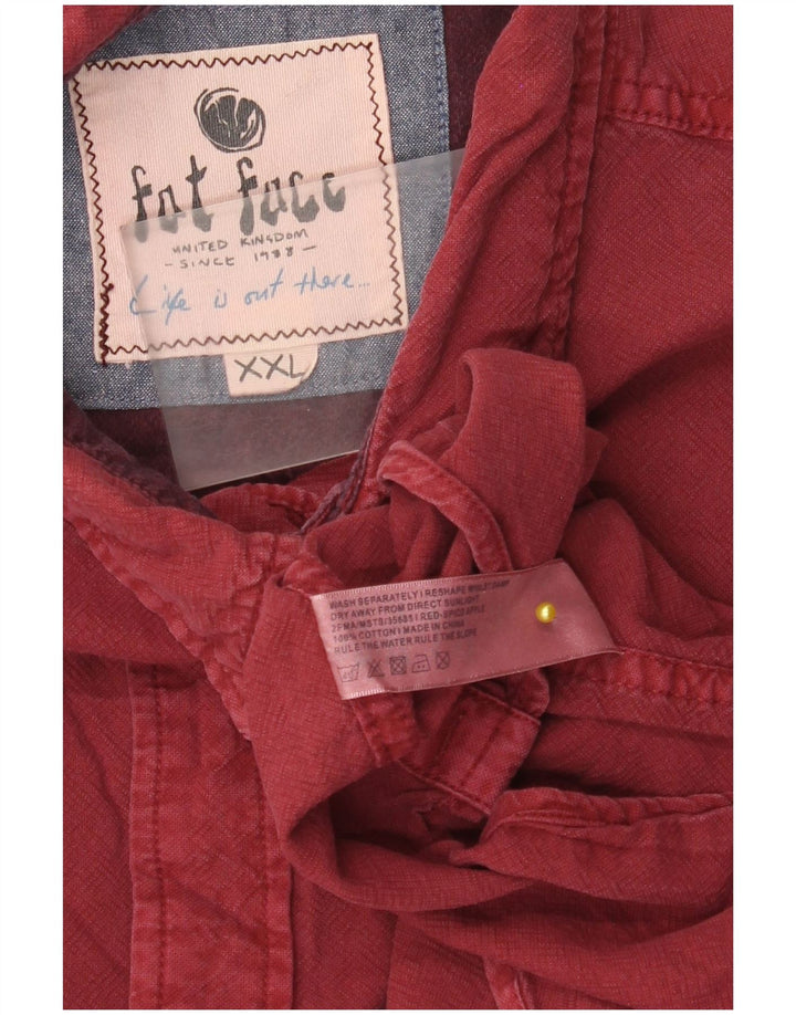 Мужская рубашка Fat Face 2XL бордовый хлопок