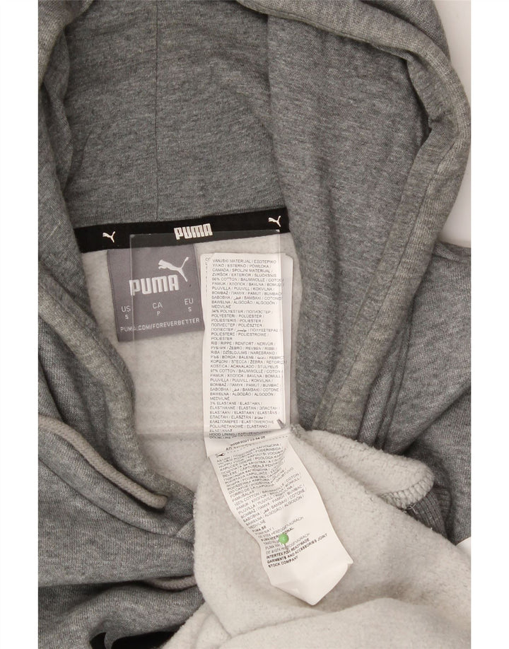 PUMA Mens Graphic Hoodie Jumper Small Grey Cotton Vintage Puma and Second-Hand Puma from Messina Hembry 