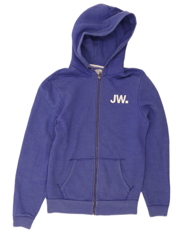 Jack Wills Мужской свитер с капюшоном и молнией с графическим рисунком, средний синий хлопковый свитер