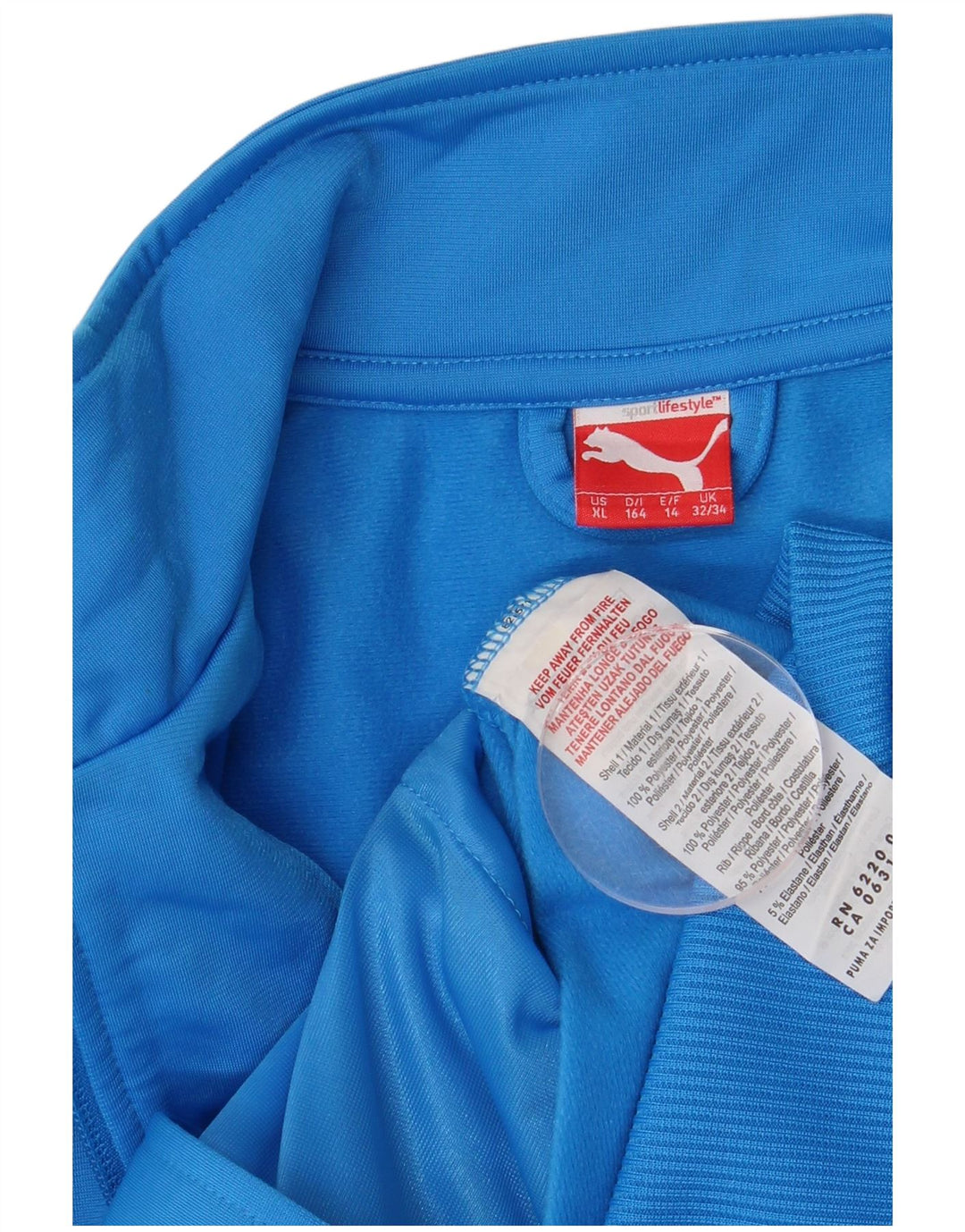 Спортивный костюм Puma для мальчиков, верхняя куртка 13–14 лет, синий полиэстер с цветными блоками