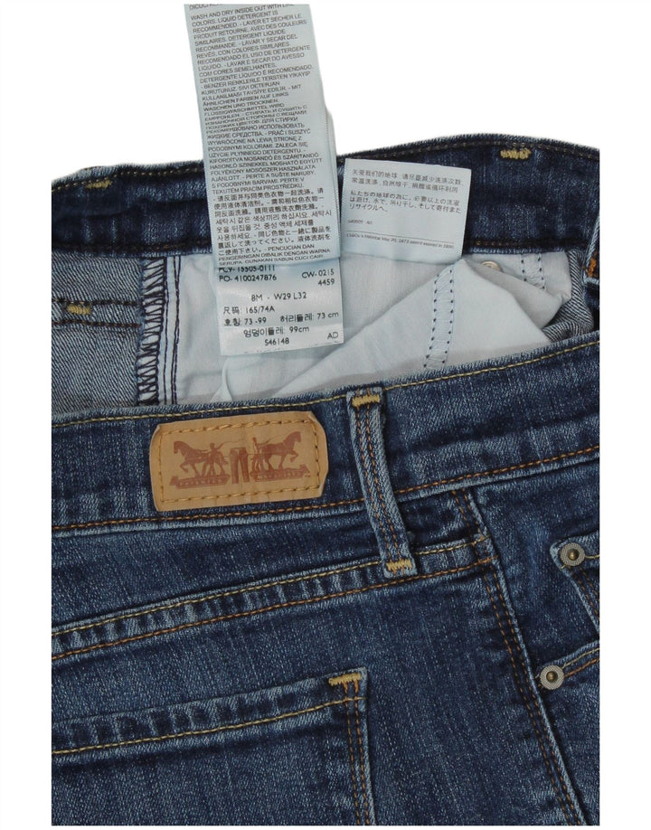 Женские укороченные джинсы Levi's US 8, средние W29 L34, синие, хлопок