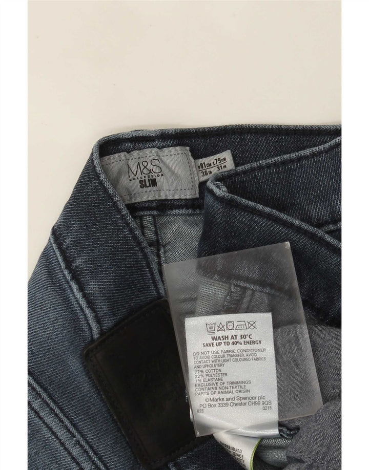 Мужские узкие джинсы Marks & Spencer W36 L31 синие, хлопок