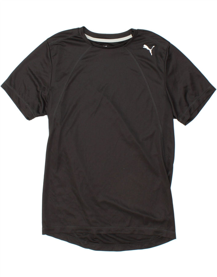 PUMA Mens T-Shirt Top Medium Black Polyester Vintage Puma and Second-Hand Puma from Messina Hembry 