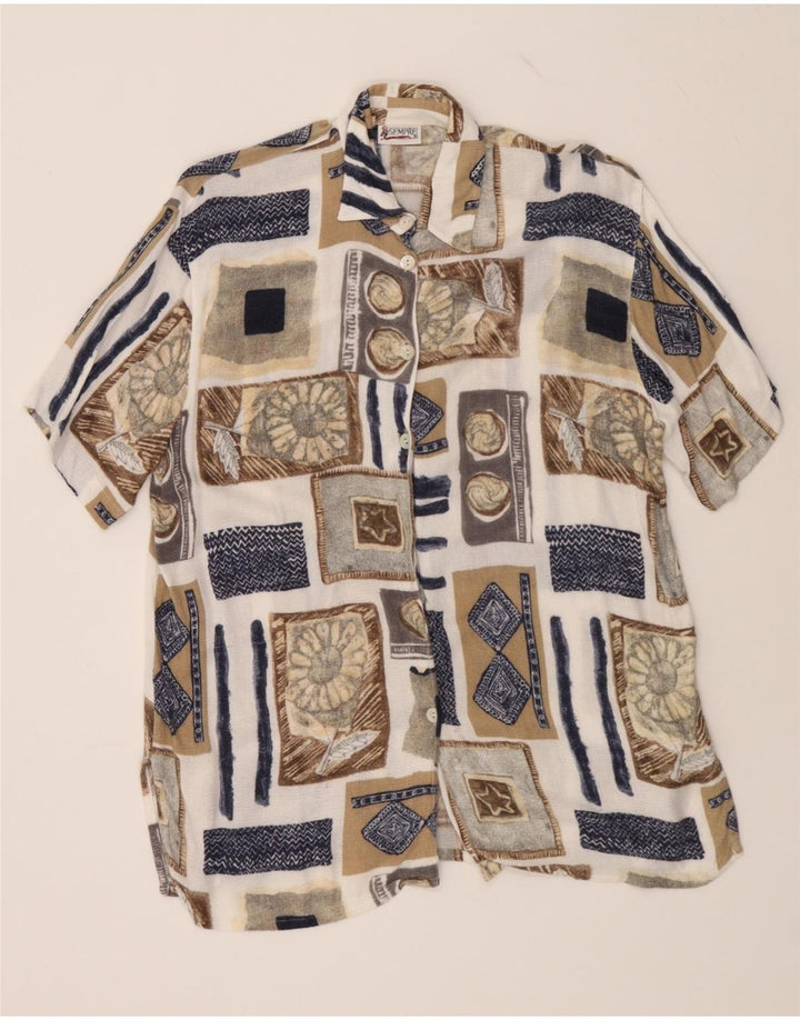 SEMPRE Womens Oversized Shirt Blouse EU 40 Medium Multicoloured Patchwork Vintage Sempre and Second-Hand Sempre from Messina Hembry 