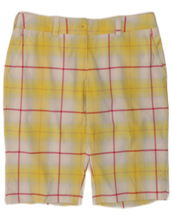 Женские шорты чинос Nike Dri Fit Golf UK 12, средние W32, желтые в клетку