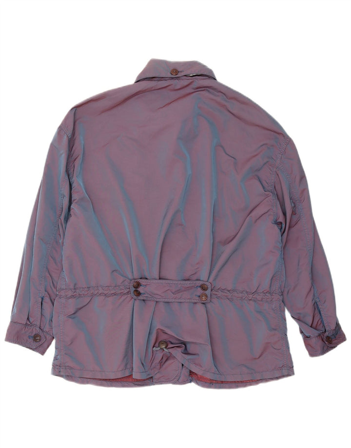 Винтажная женская куртка оверсайз IT 44, средний синий полиамид