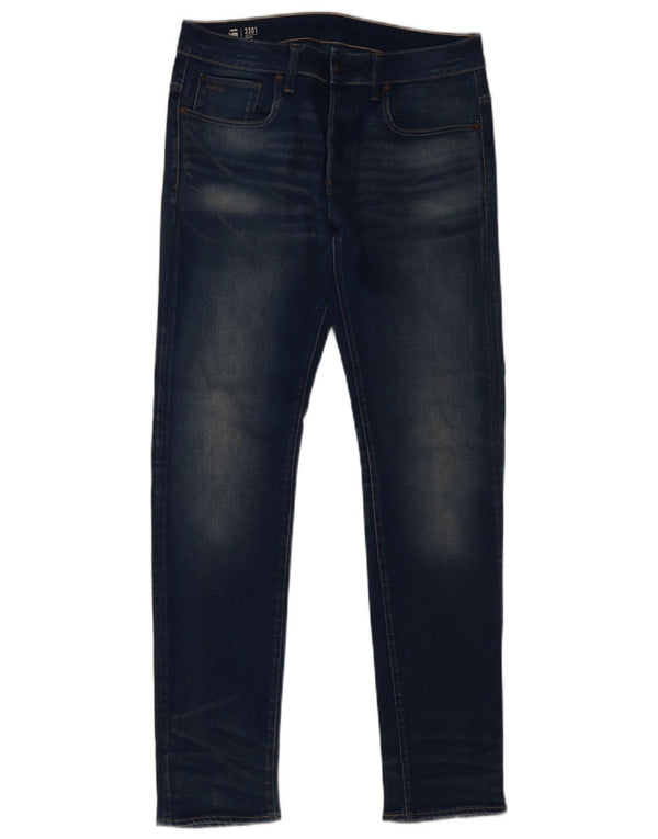G-Star Mens 3301 Slim Jeans W30 L32 Blue Cotton