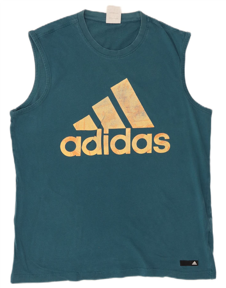 Мужской жилет ADIDAS с рисунком, большой зеленый хлопок