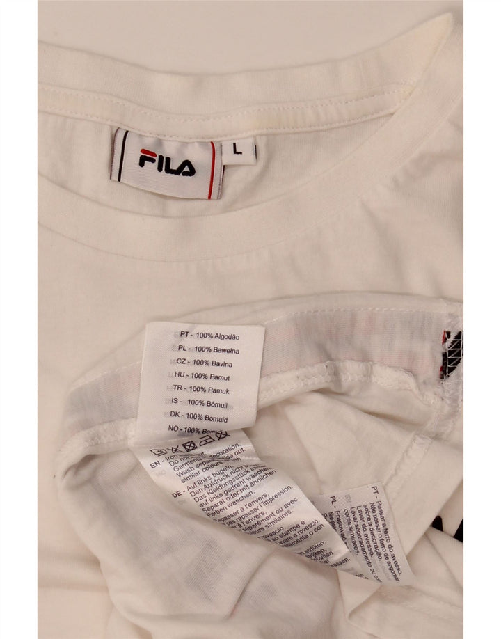 Fila Мужская футболка с рисунком, большой белый хлопок