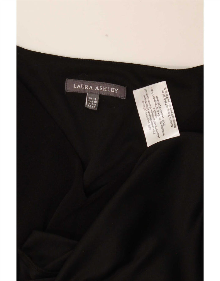 Женское платье А-силуэта с рукавом 3/4 Laura Ashley UK 12, средний черный полиэстер