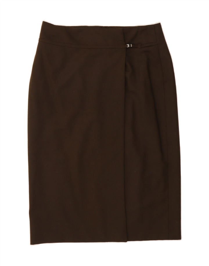LUISA SPAGNOLI Womens Wrap Skirt IT 46 Large W30 Brown Virgin Wool Vintage Luisa Spagnoli and Second-Hand Luisa Spagnoli from Messina Hembry 