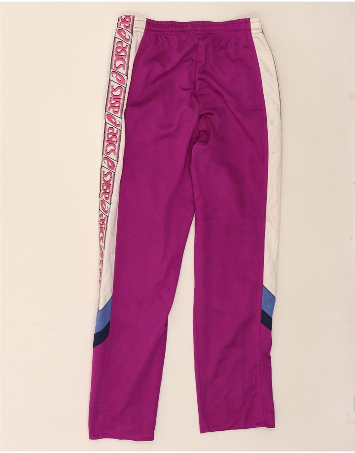 ASICS Womens Graphic Tracksuit Trousers UK 14 Medium  Pink Colourblock Vintage Asics and Second-Hand Asics from Messina Hembry 
